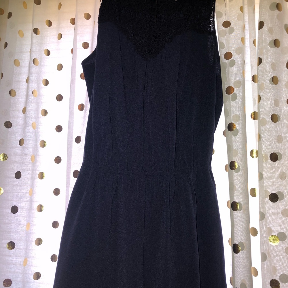 Blue high neck romper